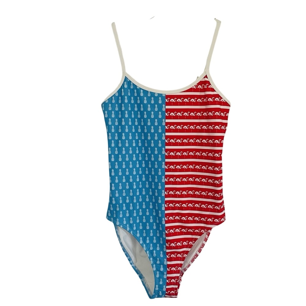 CHUBBIES Fifty Nifty USA Red White Blue One Piece Swimsuit Cheeky Sporty Medium